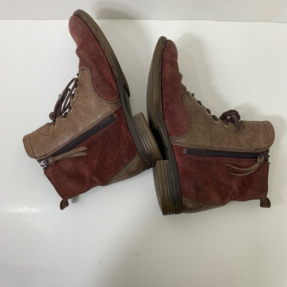 Naya Agave Boots in Wine Red and Brown Suede Leather Size 8 - Picture 5 of 7